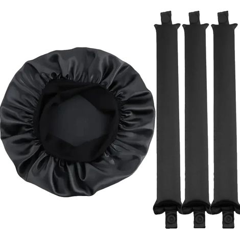 Stelo ad anello senza calore, materiale in schiuma, comodo per l'uso notturno, 4 pezzi neri (1/2)