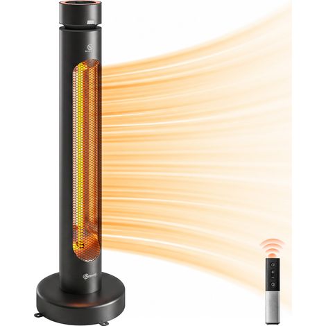 Chauffage infrarouge 2000 W en fibre de carbone, chauffe-soleil oscillant sur pied avec télécommande, 8 niveaux de chauffage, housse de protection (1/5)