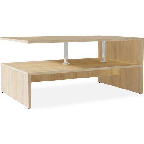 Table basse rectangulaire bois chêne clair Chickie L90xH42xP59 (1/5)