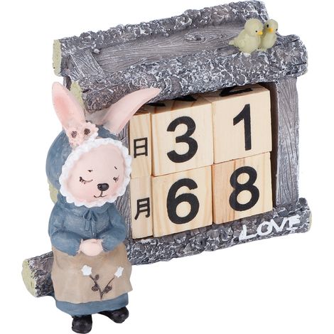 Calendrier de table forme maison bois ludique pour salon déco artisanale (1/5)