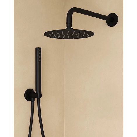 Set doccia soffione e doccetta in acciaio nero opaco Platinum (1/4)