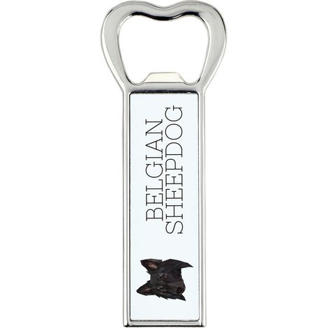 Pastore belga, Cane da pastore belga - apribottiglie con foto e scritta per birra Art-Dog (1/5)