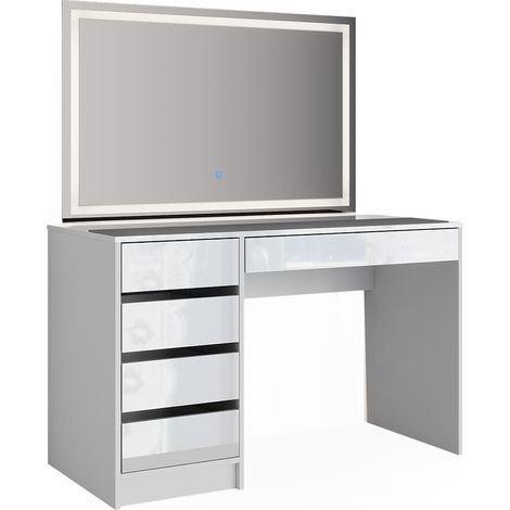 Coiffeuse Sherry, Blanc, 120 cm avec éclairage LED, Vicco — vue 2
