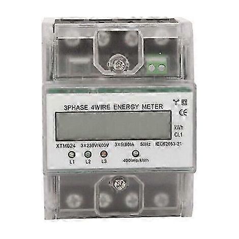 Compteur électrique triphasé à quatre fils, monté sur rail, anti-fuite, courant de démarrage de 0,04 %, compteur électrique industriel (1/5)