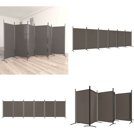 6-tlg. Paravent Anthrazit 520x180 cm Stoff - Paravent - Raumteiler - Trennwand - Wohnraumgestaltung - Möbel - Home & Living (1/5)