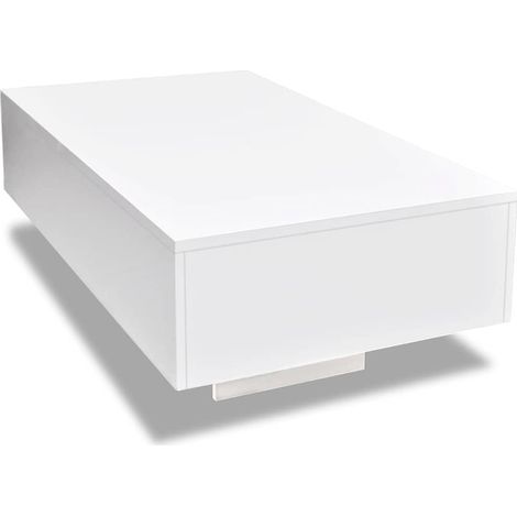 Mesa de centro de diseño moderno y contemporáneo 85 x 55 x 31 cm MDF blanco DEC038037