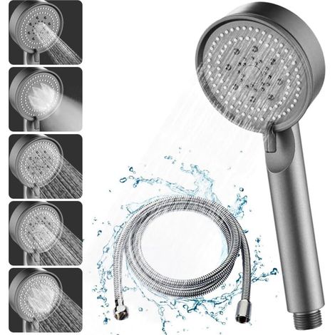 High-pressure shower head, 5 adjustable modes, shower head with 1.5m hose (1/5)