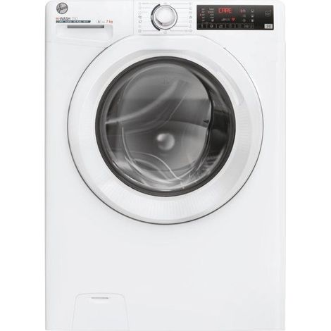 Hoover H-WASH 350 H3WP4474TAM6/1-S Lave-linge fin à chargement frontal 7kg classe A 1400 tr/min 9 cycles Care télécommande blanc 60x45x85 (1/2)
