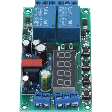 2-Kanal-Zeitverzögerungsrelaismodul, digitale Impulstrigger-Zyklustimer-Steuerplatine, 220 V AC, YF-7 (1/5)