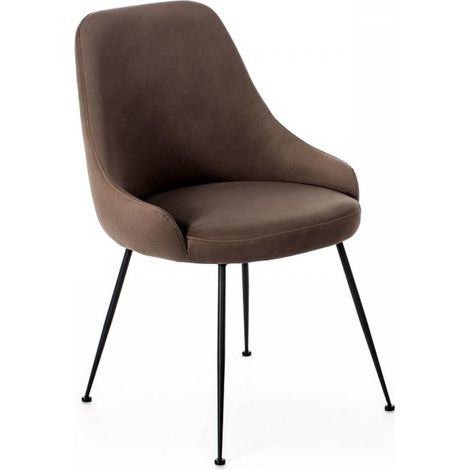 4x Stuhl aus Mikrofaser - Nandy - 48.5cm x 49.5cm x 80cm (1/4)