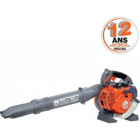 Oleo Mac – Souffleur thermique BV250 – Moteur 2 temps 25,4 cm³ – Vitesse d'air 70 m/s – Poids léger 4,1 kg – Transformable en aspirateur