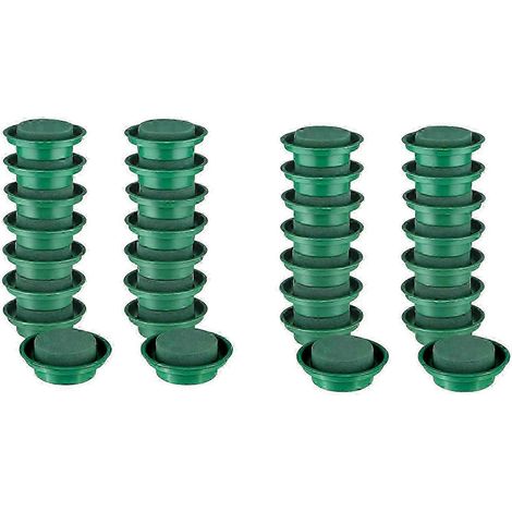 Kit de 32 pièces pour compositions florales à faire soi-même : rondelles de mousse florale verte humide dans des bols (1/5)