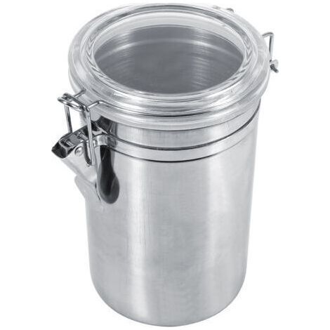 Boîte de conservation alimentaire de cuisine en acier inoxydable, bouteille, pot à sucre, thé, café en grains (XL) (1/5)