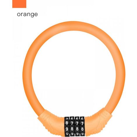 Câble antivol Orange pour vélo, avec code, mini anneau Portable, équipement de cyclisme (1/5)