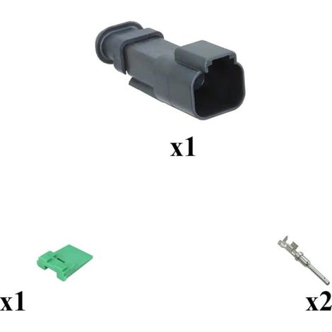 Kit connettore serie DT femmina porta maschio 2 vie CE09