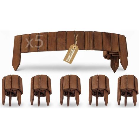 Lot de 5 Rollborder Bogateco Bois Brun 20x112 cm Bordure (1/5)