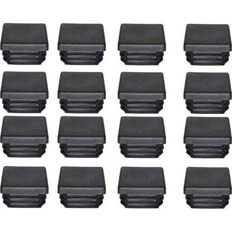 Promotion, Bouchon Plastique 40x40mm Embout Tube Carre Noir Plastique Embout Bouchons D'obturation pour Pieds de Meuble Trampoline 16PCS (1/4)