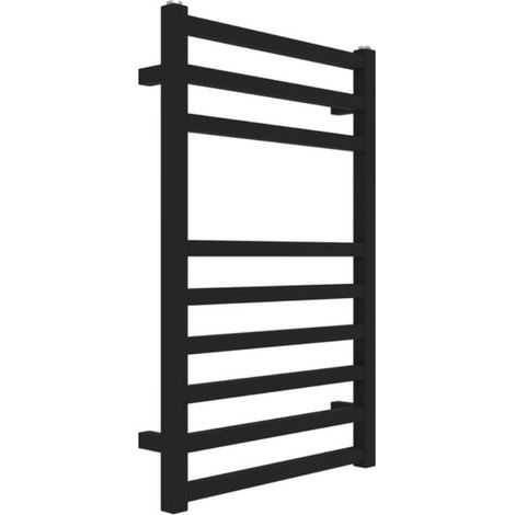Termoarredo bagno scaldasalviette forma square calorifero termosifone nero opaco finitura- nero - misure h770xl500xi470 mm - confezione 1 (1/5)