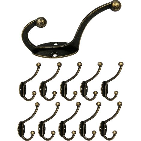 Lot 10 Crochets Mural Vintage Bronze Métal Porte-Manteau Multiusages (1/5)
