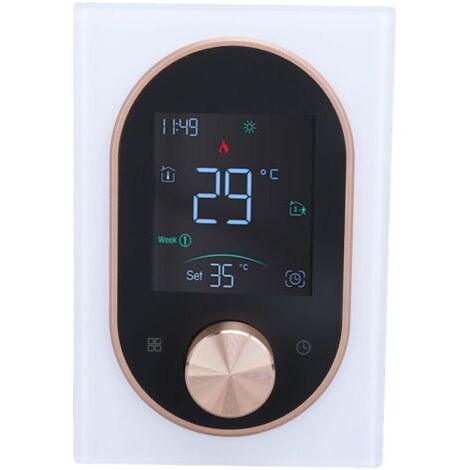 Thermostat couleur intelligent, bouton d'écran tactile Programmable, contrôleur de température AC 95-240V, blanc régulier (1/5)