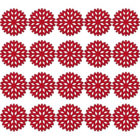 Ensemble de 20 sets de table flocons de neige de Noël, antidérapants, pour la cuisine et la table. Décorations de table et de cuisine de Noël de haute qualité. (1/5)