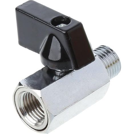 Mini vanne à Bille en Laiton 1/4 "BSP mâle à de ,Mini vanne à boisseau sphérique,Placage de cuivre complet (1/5)