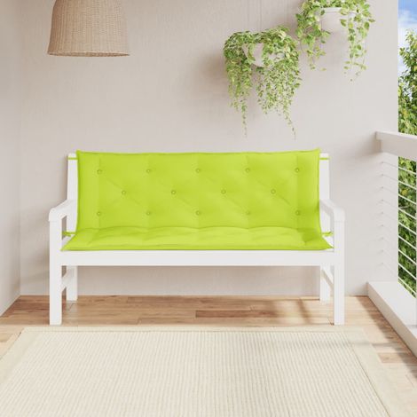 Cojines de jardín de banco 2 pcs tela oxford verde brillante