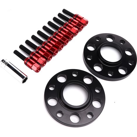 15-mm-Radnabenverbreiterungssatz mit Schrauben für BMW 1er, 3er, 5er, 6er, 7er, 8er, Z3, Z8, M3, M5, Rot (1/5)