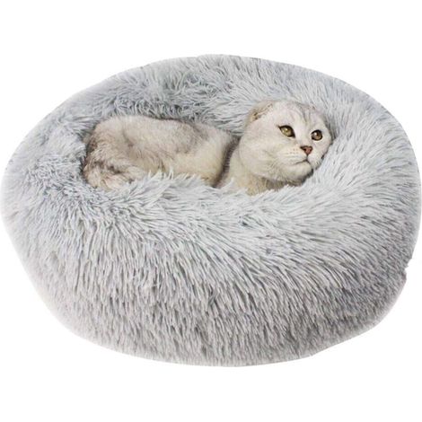 Panier rond doux et moelleux pour chat, coussin d’hiver confortable, 50 cm (1/5)