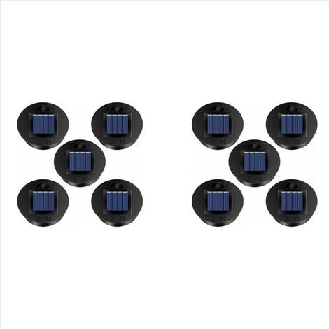 Packung mit 10 Ersatz-Solarleuchten (oberer Durchmesser: 7 cm, unterer Durchmesser: 6 cm), warmweiße LEDs, 7 Lumen, wasserdicht