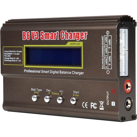 B6V3 80W Modellflugzeug-Smart-Digital-Balancer-Akkuladegerät DC11,0–18,0 V (1/5)