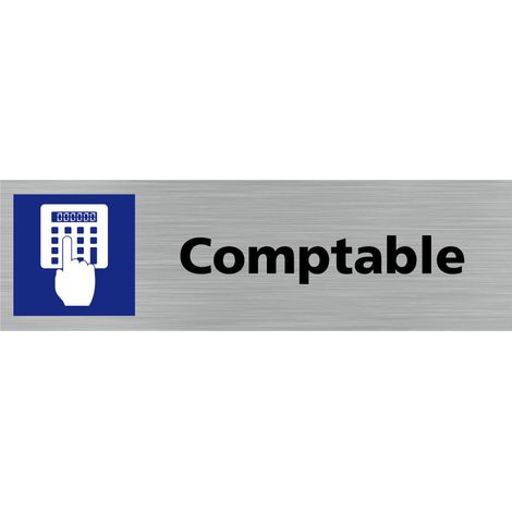 Pictogramme COMPTABLE (Q0222).- Adhésif aspect aluminium brossé - (1/5)