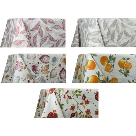 Tovaglia Per Salotto Cucina Tavolo In Cotone Made In Italy Fantasia Melograno, misura140x140coloreMelograno (1/5)