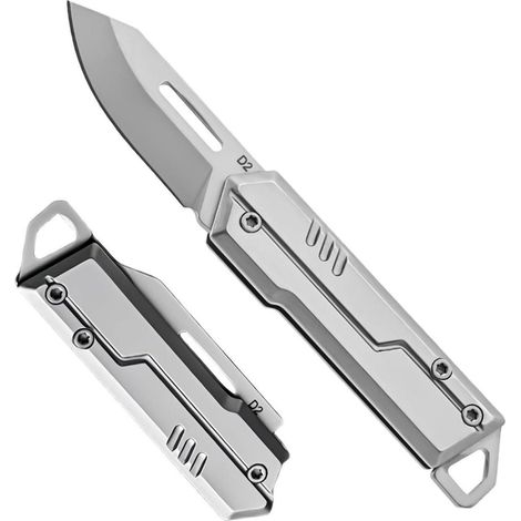 Mini Klappmesser Edelstahl mit Schlüsselanhänger, leicht & kompakt für Outdoor