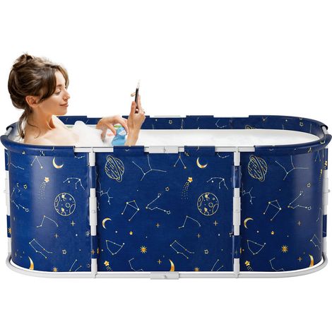 FLASIDU - Baignoire pliante portable - 120 x 60 x 50 cm – Tissu en nylon résistant et hygiénique – Installation rapide en quelques minutes – Idéale pour les petits espaces (1/5)