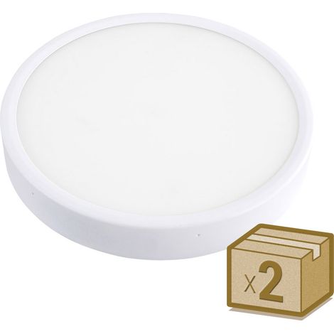 Pack 2 x Plafón Led FROSVIK 18W superficie, Blanco cálido