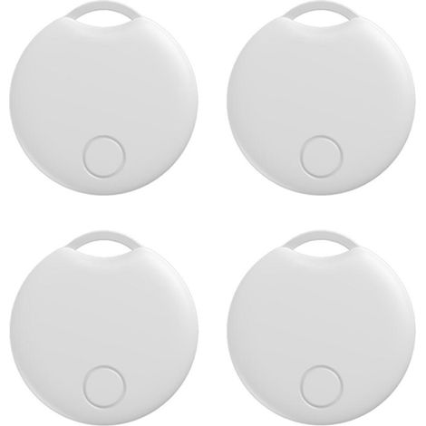 Localizador Bluetooth para mascotas, ideal para rastrear equipaje, llaves y carteras. Compatible con Apple Find My, color blanco, paquete de 4 unidades. (1/5)
