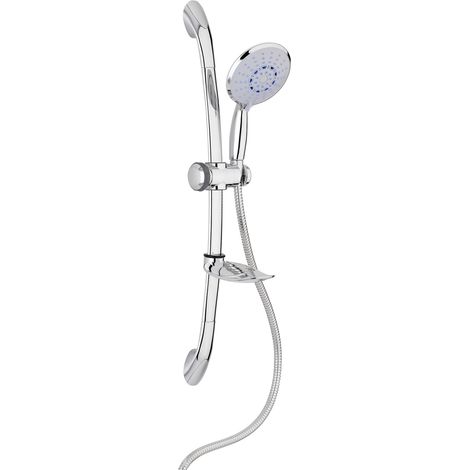 Metaform - Saliscendi Doccia 3 getti con ECO-STOP Doppia aggraffatura in Acciaio inox e ABS Mod. Moon