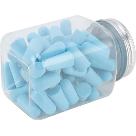Packung mit 60 weichen Schwamm-Ohrstöpseln, geräuschdämpfend, für alle lauten Veranstaltungen (blau). (1/5)