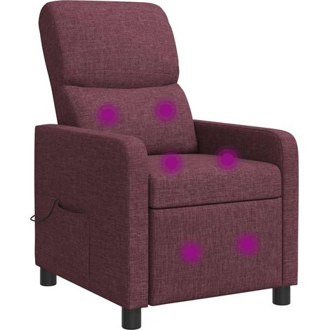 Silla de masajes reclinable Morado Poliéster vidaXL (1/5)