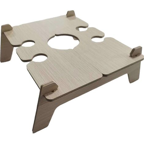 Klappbarer Picknicktisch aus Holz mit Glashalter, runder Klapptisch