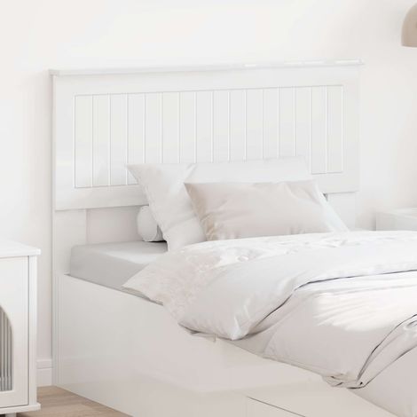 vidaXL Tête de lit Blanc Brillant Bois d'ingénierie (1/5)