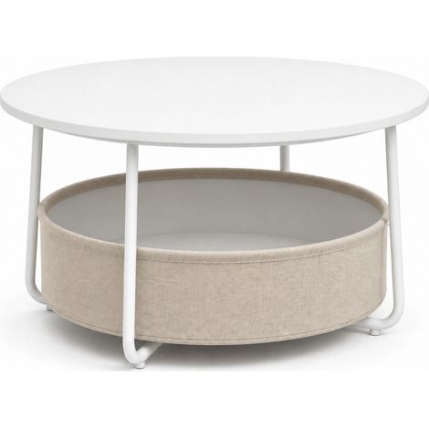 Beistelltisch Tore Ø 75 cm Weiß (1/4)