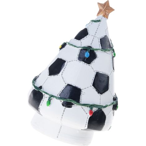 Adorno navideño brillante con forma de balón de fútbol para árbol de Navidad, guirnalda - Blanco
