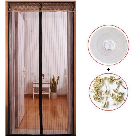 90x210cm Moustiquaire porte Magnétique Rideau de Porte avec Bande Adhesive Sans Perçage Anti Moustique Insectes Mouche pour Couloirs (1/3)