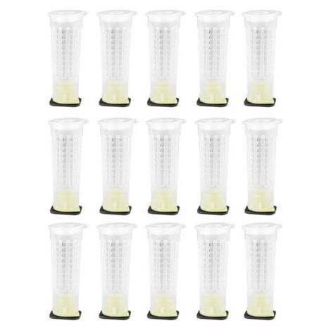 15 Pcs Bee Queen Cages D'élevage Multifonctionnel Anti-Morsure Protecteur Équipement D'apiculture en Plastique Outils D'insectes (3x1.2x1.2in) (1/5)