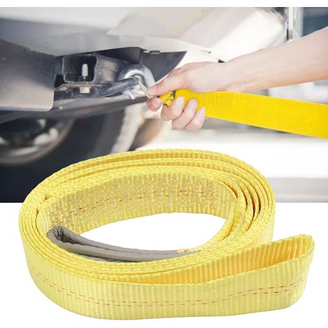 (Concessionnaire CX exclusif au Mexique) Sangle de remorquage pour voiture (6 tonnes, 4 mètres, jaune)