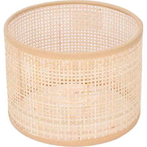 Abat-jour en rotin de remplacement, suspension vintage en forme de panier tissé, couvre-lumière de table de sol, E27 E14 (1/5)
