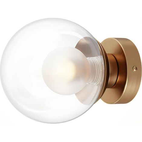 Applique globe en verre avec base or mat, 15 cm DELTONA (1/4)