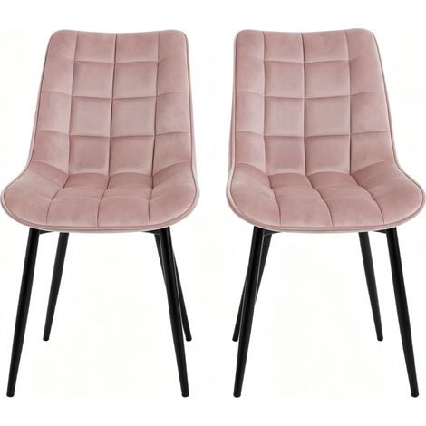 Sedia da pranzo 46x39x85,5 cm in velluto rosa moderna per soggiorno FloraGrace (1/5)